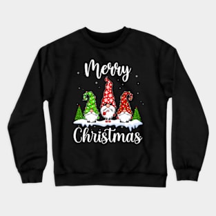 Gnome Family For - Buffalo Plaid Crewneck Sweatshirt